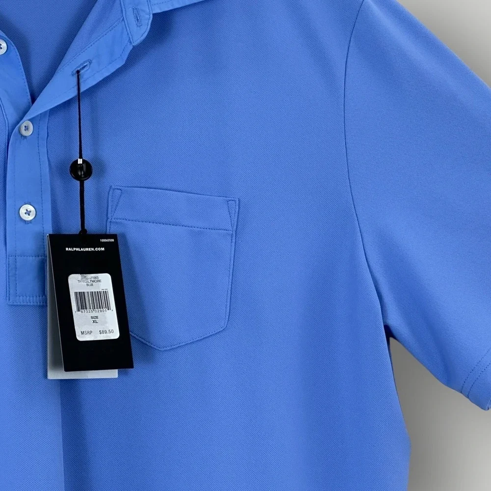 NEW $89 RALPH LAUREN RLX The Biltmore Blue Polo Shirt‎ Size XL Short Sleeves NWT